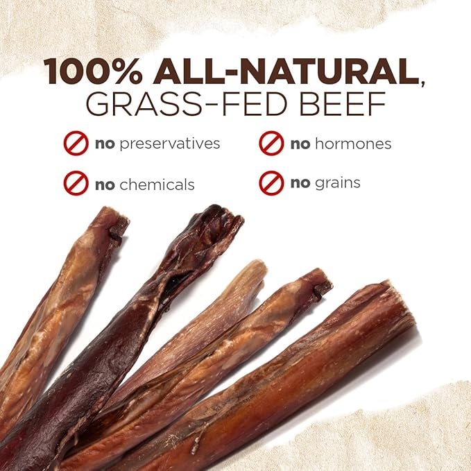 Natural Farm Power Bully Sticks Dog Chews (6”,8 Ounces), 2-in-1 Power Chews: Premium Beef Cheek Wrapped in Beef Pizzle, Double Chewing Time, Promotes Dental Health, Great for Medium Dogs