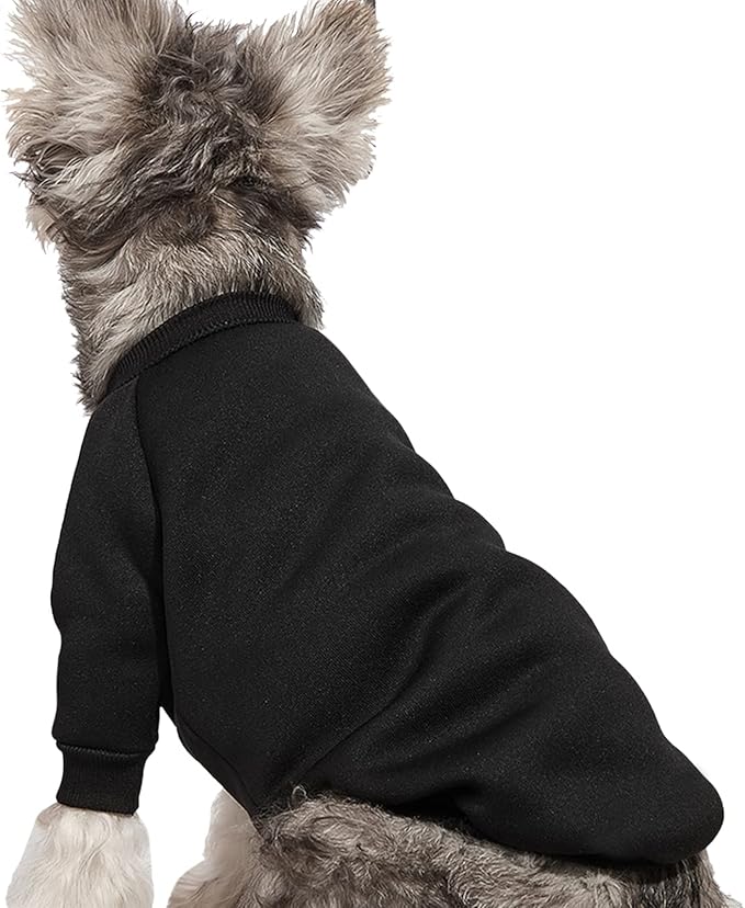 Puppy Sweater for Small Dogs Clothes Warm Winter Cat Clothe Pet Sweatshirt Knitwear Doggie Kitten Clothing, Black, XX-Small