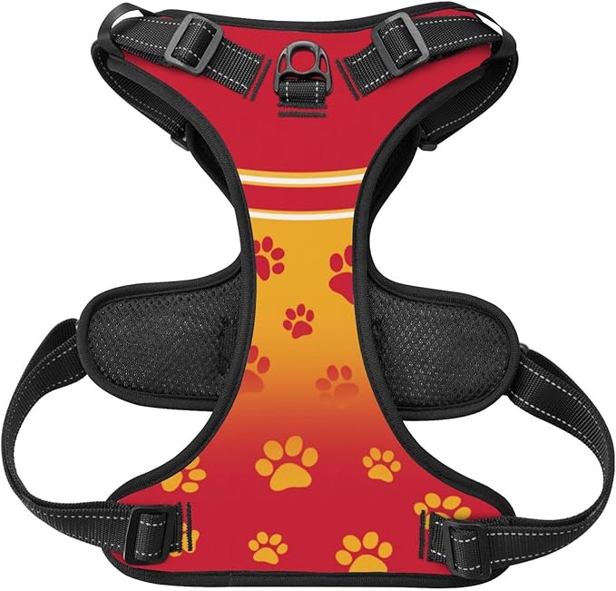Custom Football Style Dog Harness with Reflective Stripes Personalized Name and Number Dog Vest Harness with Pet Traction Rope for Small Medium Large Dog