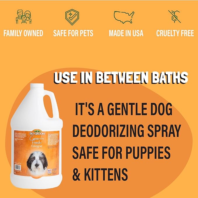 Bio-Groom Groom'n Fresh Dog Cologne - Deodorizing Spray, Dog Bathing Supplies, Puppy Wash, Cat & Dog Grooming Supplies, Cruelty-Free, Made in USA, Dog Perfume - 8 fl oz 1-Pack