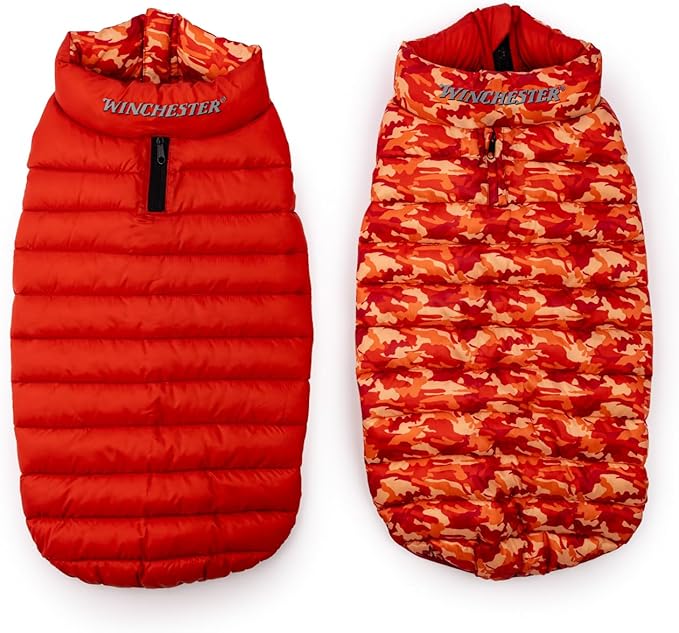 Winchester Pet Premium Reversible Dog Puffer Vest, Red, XXL