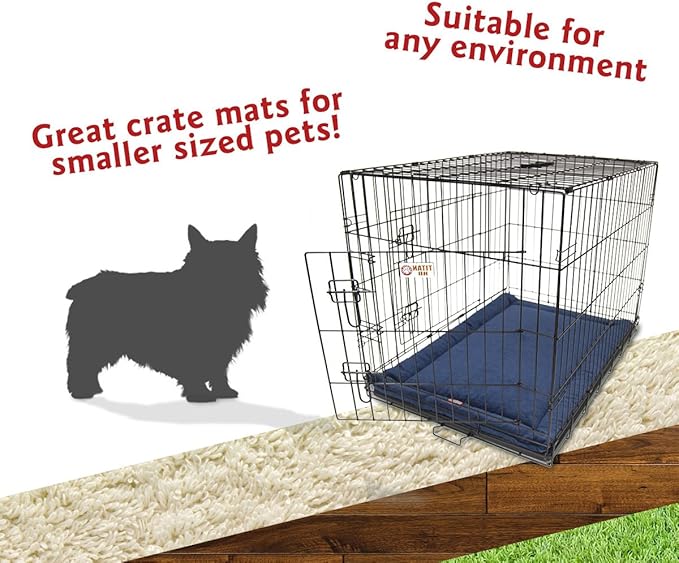 Majestic Pet Orthopedic Memory Foam Dog Crate Mat - Plush Pet Bed Pad for Crates & Kennels | USA Crafted | 24"x18" Villa Navy