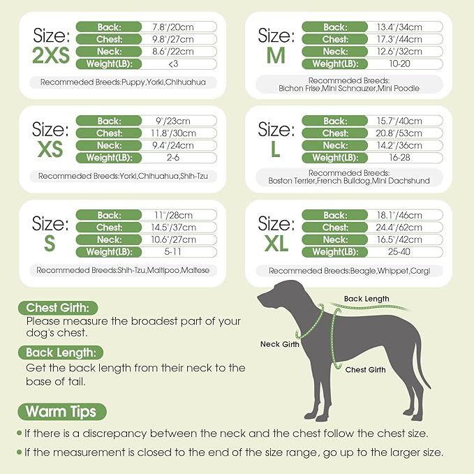 Dog Sweater Dress Plaid Knitwear for Small Medium Dogs Warm Puppy Pet Turtleneck Stretch Pullover Cute Fall Winter Vest Clothes with Leash Hole for Christmas (Green, 2XS)