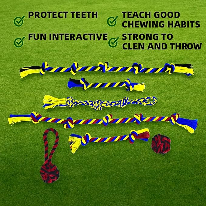 Dog Rope Toys Heavy Chew Toys for Medium & Large Breed Dogs – Durable Rope Toy Set for Teething, Chewing, and Interactive Play(Set of 2 Toys)