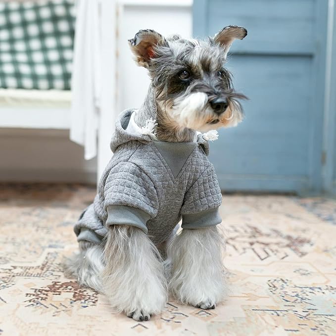 BEAUTYZOO Dog Sweaters for Large Dogs Girls Boys, Warm Winter Dog Hoodie Sweatshirt with Pocket & Leash Hole,Soft Waffle-Like Laminated Cotton Pet Clothes for Big Breeds Indoor Outdoor Cold Weather