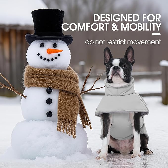 FUAMEY Dog Cold Weather Coats,Dog Winter Jackets for Large Dogs Warm Dogs Coat with Reflective Strips Waterproof Pet Snowsuit Thick Paded Pets Vest for Weimar German Shepherd Grey 3XL