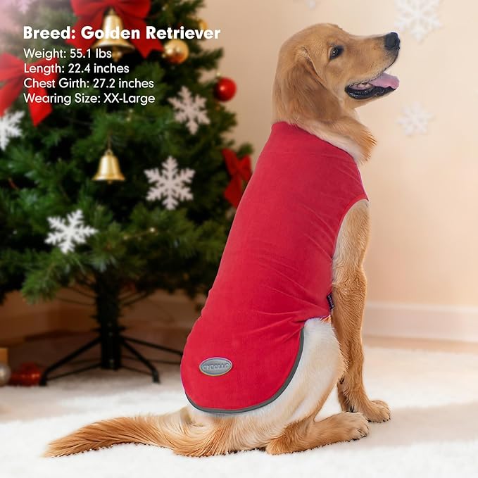 cyeollo 2 Pack Small Dog Sweater Soft Sweatshirt Warm Fleece with Reflective Stripe Pullover Jacket Pet Puppy Female Dog Clothes in Cold Weather Sweaters for Small Dogs, Red & Fuschia S