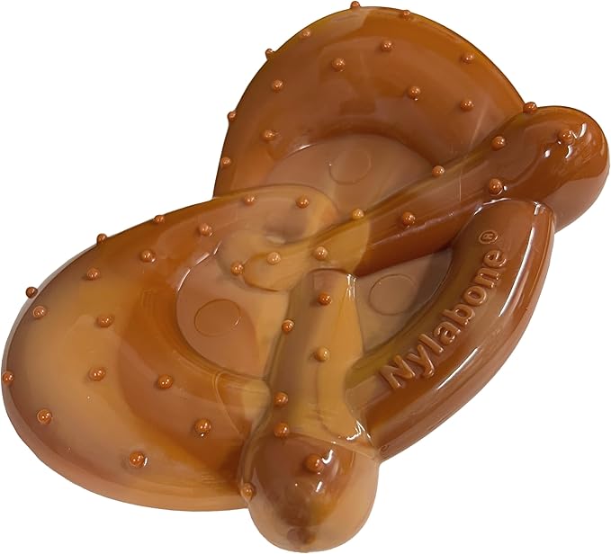 Nylabone Pretzel Power Chew Toy for Dogs, Dog Toys for Aggressive Chewers, Bacon & Peanut Butter Flavor, X-Large Dogs - 50+ lbs, 1 Count