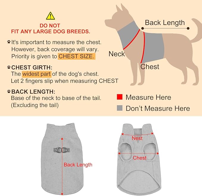 BEAUTYZOO Small Dog Sweater Fleece Vest Winter Jacket, D-Ring Leash Attachment for XS S Puppy Medium Sized Breeds Dogs, Cold Weather Dog Clothes Windproof Keep Warm, Classic White Plaid M