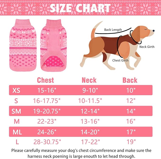 SCENEREAL Dog Sweaters for Small Dogs - Soft, Warm Turtleneck Small Dog Sweater, Ugly Knit Dog Christmas Outfits for Dachshund, Chihuahua, Pug, Yorkie,Winter Pet Clothes Male Female,Pink