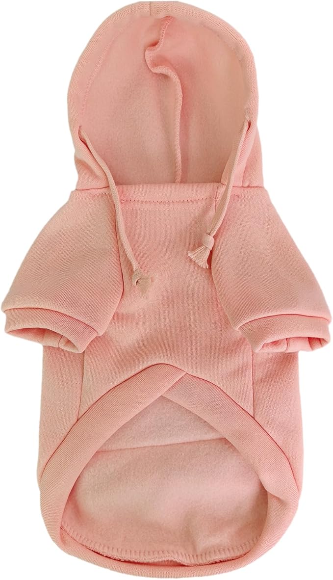 Jecikelon Pet Dog Cold Weather Coat with Pocket Winter Dog Hoodie Warm Puppy Clothes for Small Dogs Chihuahua Clothing (Pink, Large)