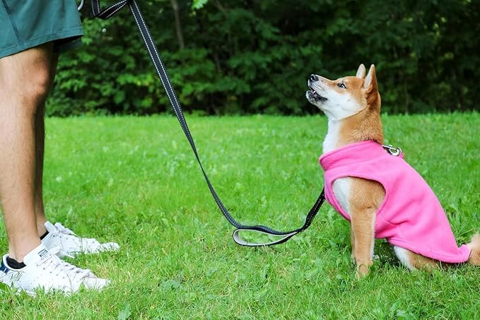 JACKO & CO - Fleece Vest Dog Sweater with Leash Ring - Soft, Warm & Lightweight Pullover Coat for Small & Medium Dogs, Puppies & Cats - Cozy Fall/Winter/Spring Pet Jacket (Pink, X-Large 17-25lbs)