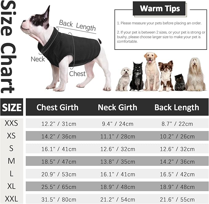 FUAMEY Dog Fleece Vest for Medium Dogs,Warm Stretchy Dog Sweatshirts Pullover with Leash Hole Dogs Sweater Soft Pet Turtleneck Cozy Pet Vest Lightweight Sleeveless Black M