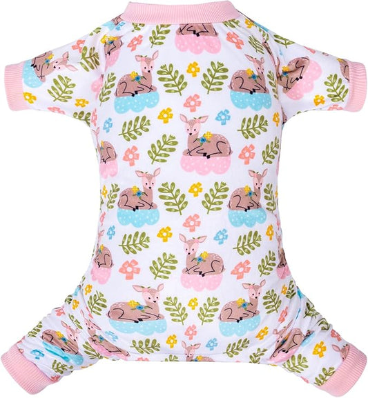 CuteBone Small Dogs Outfit Soft Puppy Onesies Pjs Dog Pajamas Pet Coat Cat Apparel Comfy Doggie Jumpsuit Bodysuit for All Seasons P286M