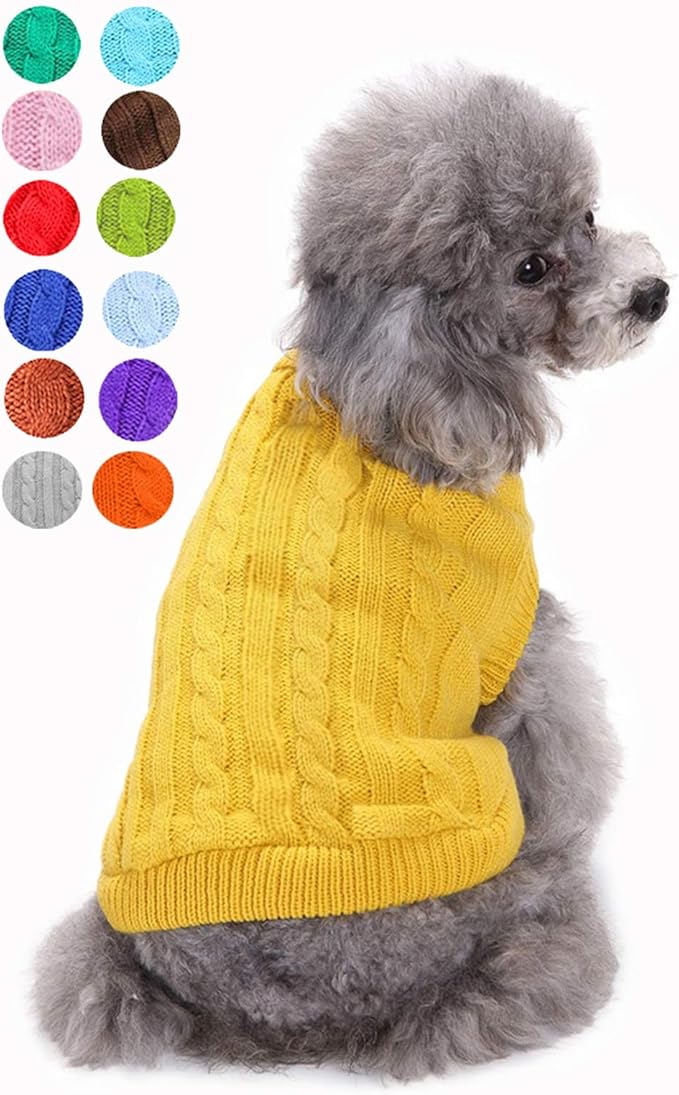 Dog Sweater for Small, Medium, Large Dogs - Warm Winter Classic Turtleneck Pet Clothes Coat for Puppy, Cat - Cute Christmas Sweater for Girls Boys