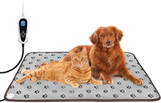 Bestio Extra-Large Dog Heating Pad 47×30 in Heated Dog Bed Intelligent Constant Temperature Switch and On Normally Open Function UL&MET Dual Authentication Metal Protective Tube-Paw