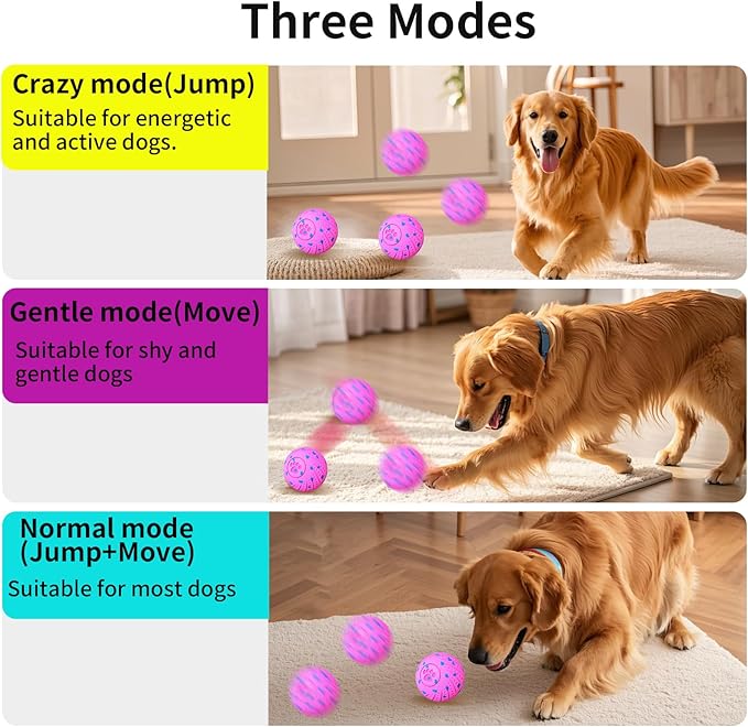 Smart Interactive Dog Toys, Activated Moving, Bouncing, Rotating Ball for Medium/Large Dogs, Motion-Activated Dog Ball to Keep Them Busy, IP54 Waterproof & E-TPU, Fun & Engaging Dog Gift