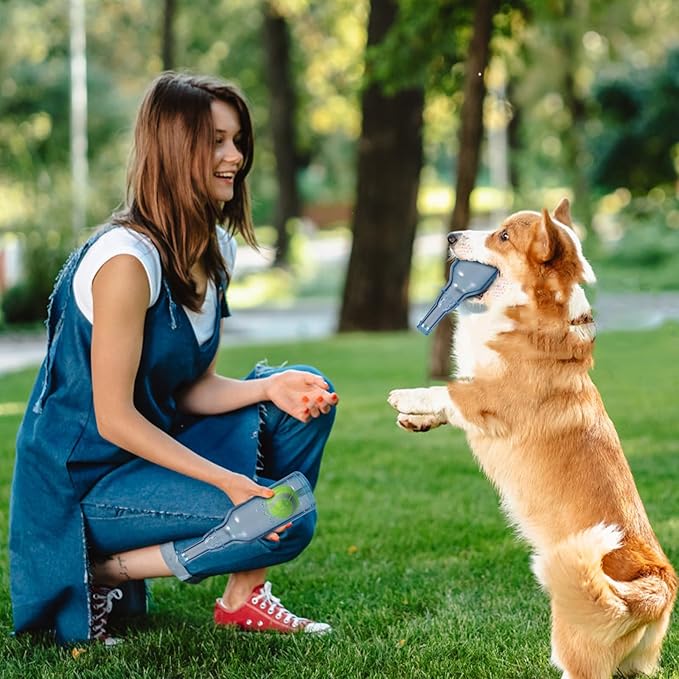 Dog Toys for Aggressive Chewers,Rubber Bottle Dog Toy Contains Tennis Ball,Indestructible Dog Toys for Large Dogs, Durable Dog Toys, Squeaky Dog Toys (Yellow, S)