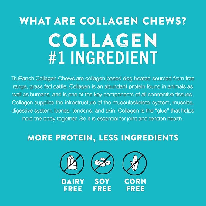 TRURANCH Collagen Sticks - 5" Collagen Sticks for Dogs - Long Lasting Healthy Joint Support Dog Treat - Rawhide Alternative - Skin & Coat Health - Made with Real Peanut Butter, 1 Bag, 15 Count