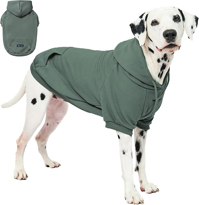 Tuff Pupper Dog Hoodie | Premium Quality 100% Organic Cotton | Ultra Soft Interior for Superior Comfort | Elastic Cuffs & Drawstring for Warmth | Stretch Fit Suitable for All Breeds (Teal, XL)