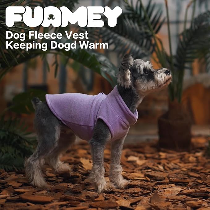 FUAMEY Dog Fleece Vest for Large Dogs,Warm Stretchy Dog Sweatshirts Pullover with Leash Hole Dogs Sweater Soft Pet Turtleneck Cozy Pet Vest Lightweight Sleeveless Purple XL