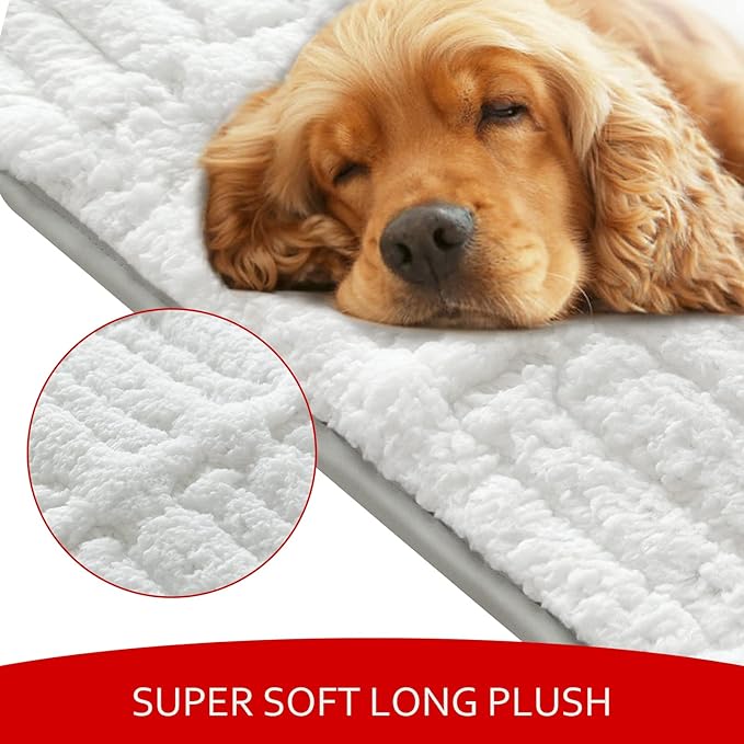 Dog Bed Crate Mat(42" X 28"), Soft Plush Dog Bed Pad Machine Washable Crate Pad, Dog Sleeping Mat with Anti Slip Bottom