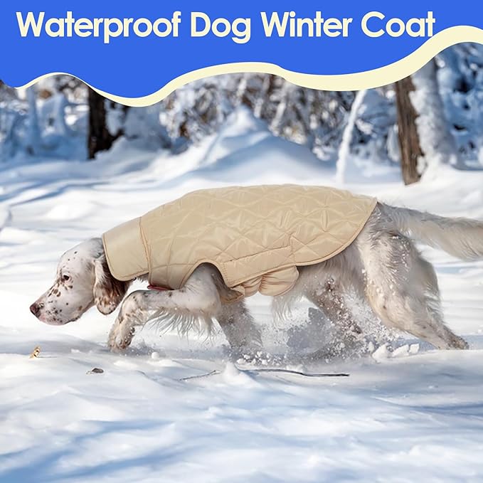 MIGOHI Reversible Dog Jacket, Windproof Waterproof Winter Coat for Cold Weather, British Style Plaid Warm Dog Vest, Pink, S