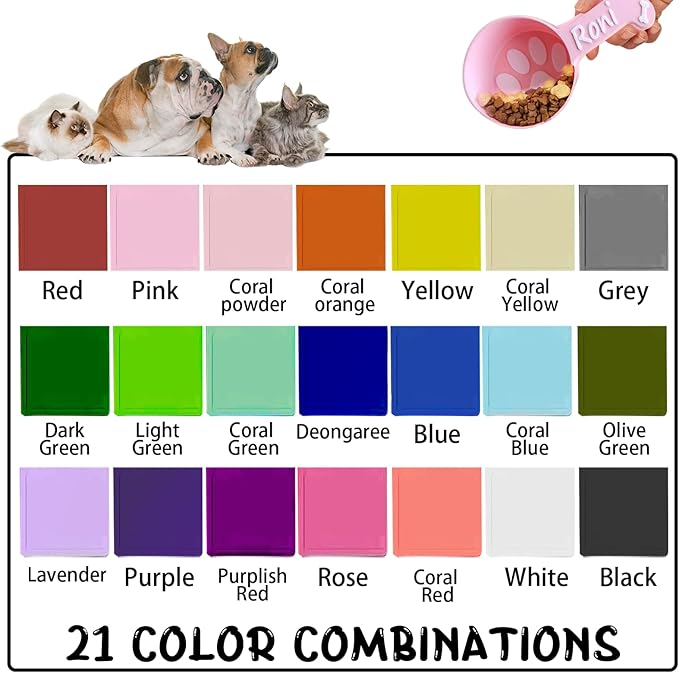 ubjva Personalized Dog Food Scoop Custom Cat Food Measuring Cup with Name Pet Accessories Gifts for Pet Lover