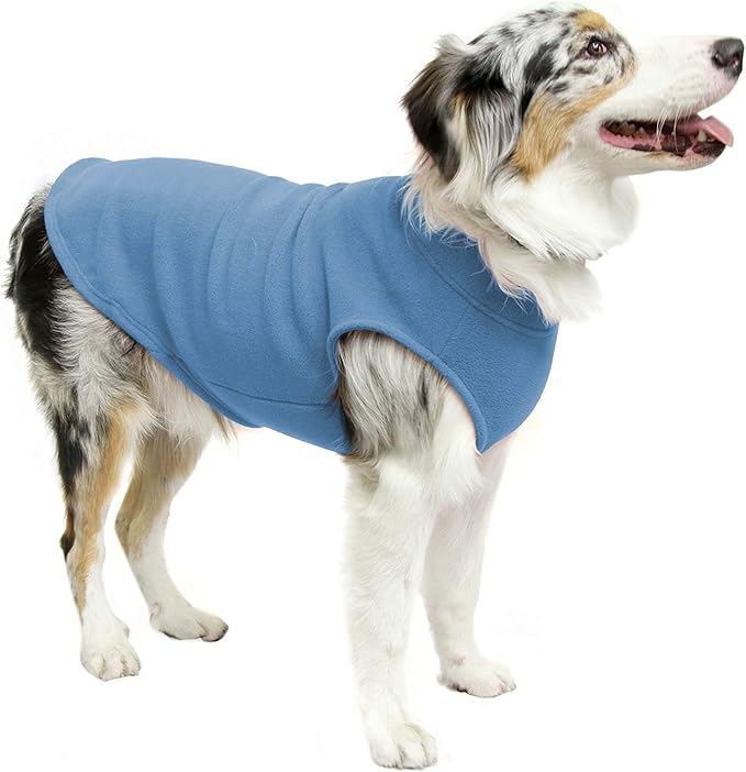 Gooby Stretch Fleece Vest Dog Sweater - Steel Blue, 5X-Large - Warm Pullover Super Stretchy Fleece Dog Jacket for Small to Large Dogs