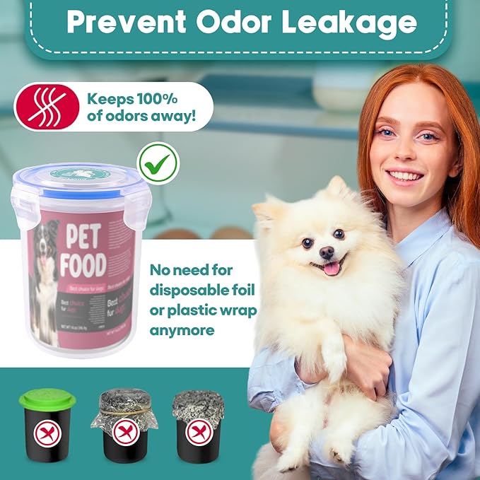 Canned Dog Food Storage Lids,Reusable Airtight Can Cover Pet Food Sealer - Keeps Dog Food Lids Storage Can Fresh, dog Food Container Eliminates Odor, Easy To Use With SUS 304 Spoon,Can Opener