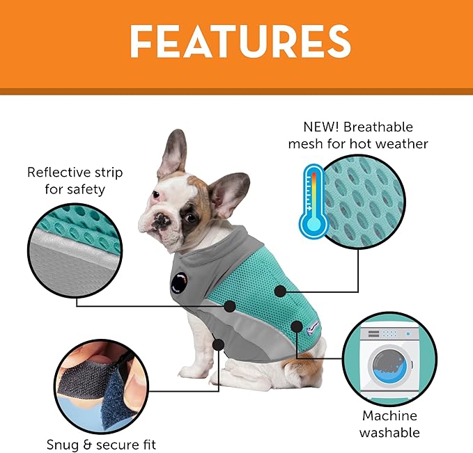 ThunderShirt Breeze for Dogs, Large, Aqua, Extra Breathable Mesh Fabric, Dog Anxiety Relief Vest for Every Day Stress & Calming During Thunder Storms and Fireworks