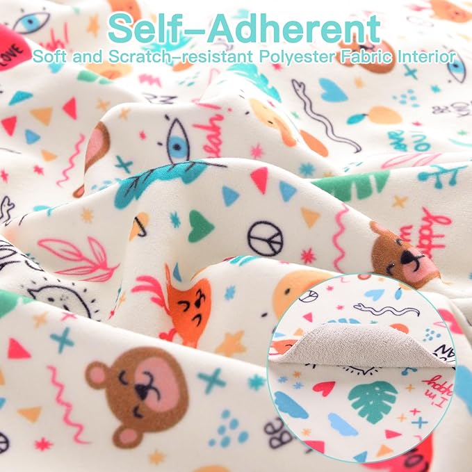 33.5" Cat Wrap for Grooming, Maximum, Self-Adherent Soft Cat Blanket for Nail Clipping, Anti-Scratch-Escape Calming Wrap, Cats Burrito Swaddle for 6-18 lbs (Funny Bear, XX Large)