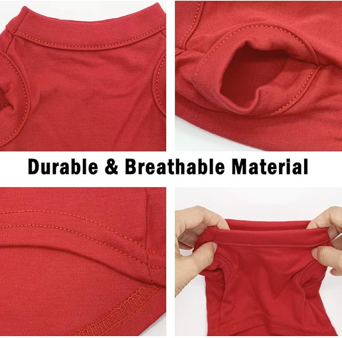 Dog Shirts Pet Clothes Blank Clothing, 3pcs Puppy Vest T-Shirts Cat Apparel Vests Cotton Doggy Shirt Soft and Breathable Outfits for Small Extra Small Medium Large Dogs