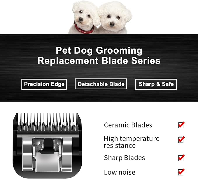 10 Blades Dog Grooming Blades Compatible with Andis/Oster A5/Wahl KM-10 Series Dog Clippers,Detachable Clipper Replacement Blade(4PCS-#10+4FC+5FC+7FC)