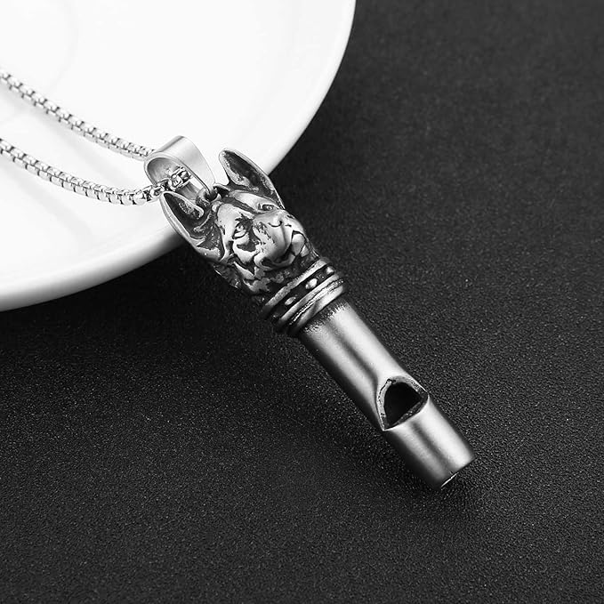HZMAN Stainless Steel Viking Wolf Head Whistle, 80 Decibel Sports Dog Outdoor Whistle Adventure Gift