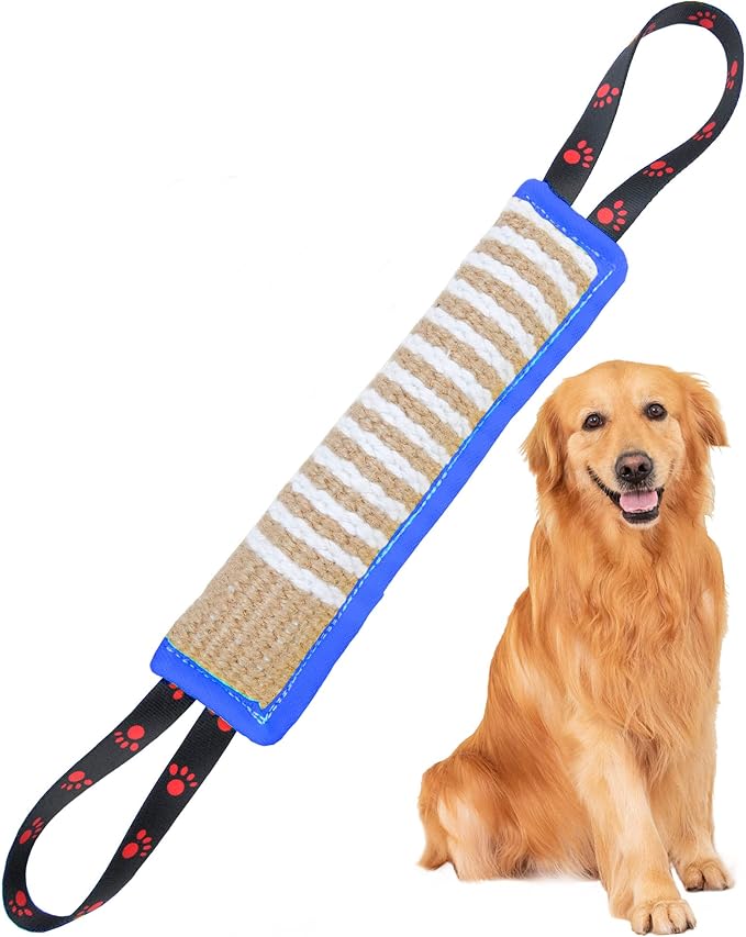 Clysoru Dog Tug Toy Dog Tough Jute Bite Pillow Lasting Training Equipment Puppy to Large Dogs Interactive Toy for Large and Small