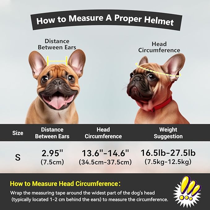 Dog Helmet and Goggles Small Breed, UV Protection Dog Goggles and Motorcycle Helmet with Ear Holes Adjustable Straps for Outdoor Biking, Black