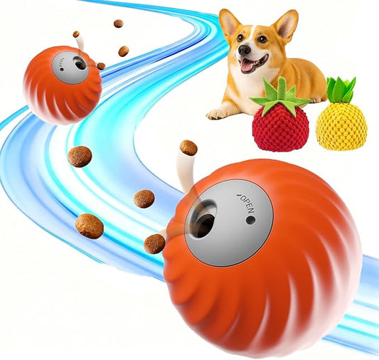 Interactive Dog Toys, Zoomie 2.0 Buddy, Treat Dispensing Dog Puzzle Toy, Dog Treat Ball, Durable Motion Activated Moving Dog Toy for Puppy Small Medium Large Dogs, USB Rechargeable