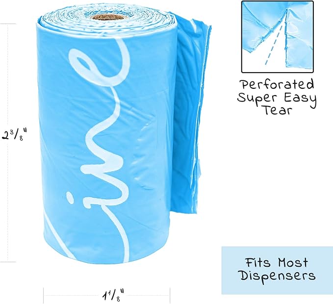 Wooflinen 100% Compostable Dog Poop Bags - EN13432 Home Compost Certified Dog Waste Bags, 720 Count (48 Rolls), Made from Corn - Easy Open - Large, Thick Poop Bags for Dogs