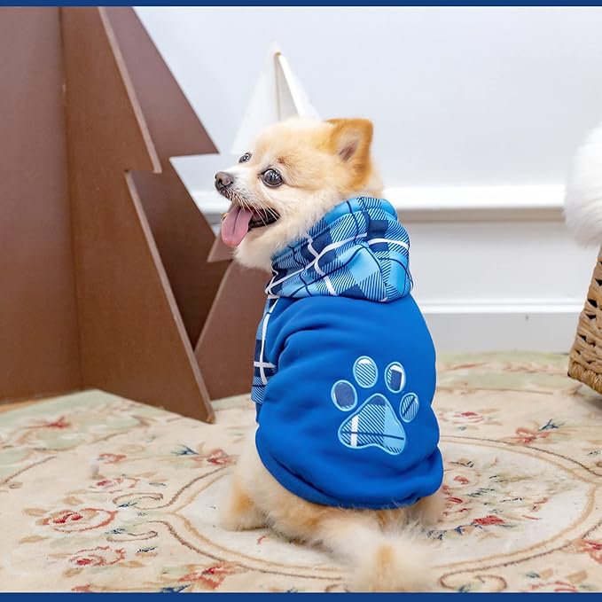Plaid Dog Hoodie Pet Clothes Sweaters with Hat Medium (Pack of 1)