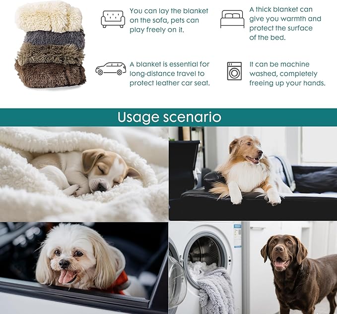 gogobunny Waterproof Dog Blanket for Large Dogs, Cats, Puppy, Reversible Faux Fur Pet Throw Blanket, Washable, Calming Furniture Protection for Sofa Bed (40x50 Inch (Pack of 1), Chocolate)