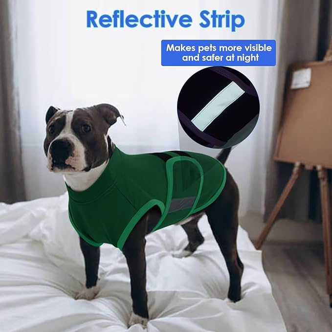 MIGOHI Dog Anxiety Relief Coat,Comfort Anxiety Vest for Dogs,Adjustable Dog Anxiety Calming Wrap for Fireworks,Thunderstorm,Travel,Separation,Anxiety Jacket for Small Dogs,XS,Green