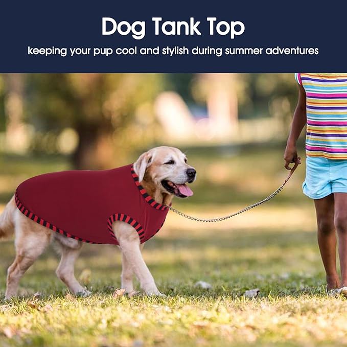 IECOii 2Pack Dog T-Shirts for Large Dogs | Breathable & Lightweight Fabric, Easy-On Design for Doberman, Machine Washable, Coffee+DarkRed, 4XL