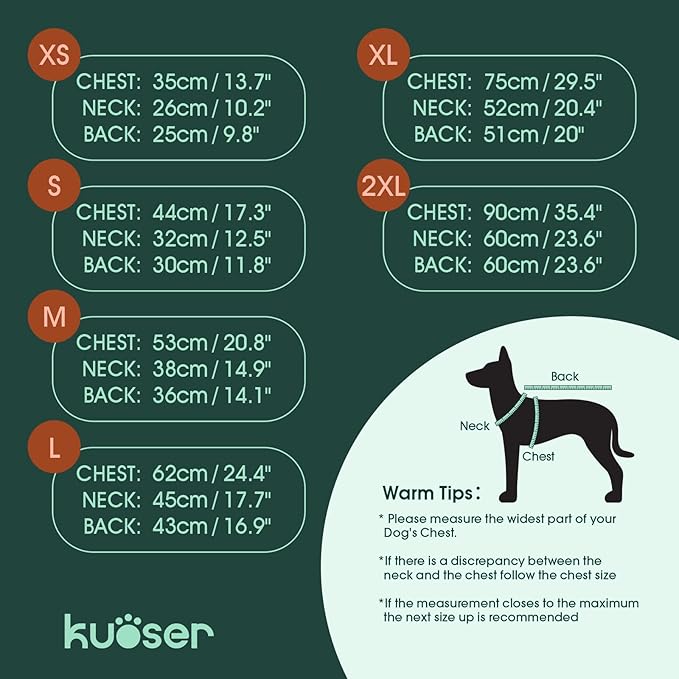 Kuoser Dog Coat Warm Dog Puffer Jacket, Windproof Dogs Padded Vest Lightweight Cold Weather Coats Pet Snowsuit Soft Puppy Winter Clothes for Extra Large Dogs, Button Design, Easy On/Off, Orange 2XL