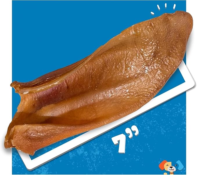 Jack&Pup Natural Half Pig Ears for Dogs Large, Pigs Ears for Dogs - Premium Dog Ear Treat - Dog Chew Treats for Large and Small Breeds (5 Pack)