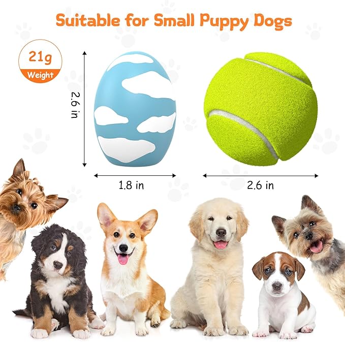 Squeaky Dog Toys, Soft Chewing Dog Balls, 3 Pcs Interactive Squeak Fetch Playing Pet Toy, Durable Bouncing Toys to Keep Them Busy, 2.6" Egg Ball for Puppies Small Breeds