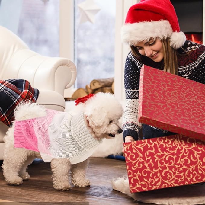 ASENKU Warm Dog Sweater for Small Medium Dogs,Pet Sweaters for Fall Winter Dog Clothing,Thicked Pullover Puppy Cat Turtleneck Sweater for Doggie Chihuahua Clothing
