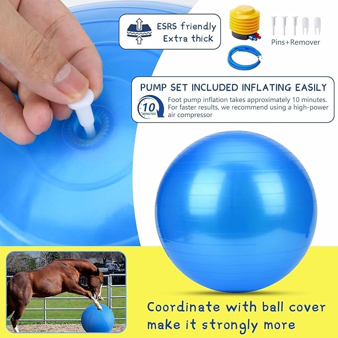 Herding Ball for Dogs- 18" Dog Herding Ball for Dogs/Horse, Dog Agility Equipment for Australian/German Shepherd Collie, Toys for Christmas/Birthday Gifts, Blue