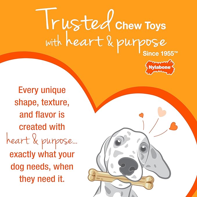Nylabone Real Wood Stick Toy Strong Chew Toy for Dogs, Rubber Dog Toys for Moderate & Aggressive Chewers, Bacon Flavor, Medium - Up to 35 lbs, 1 Count