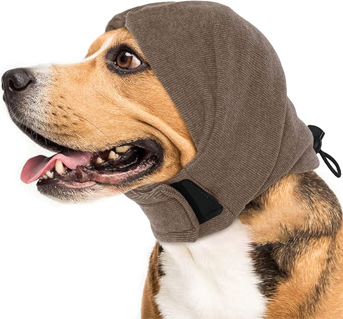 IDOMIK Dog Calming Hoodie No Shake Ear Wraps for Dogs, Quiet Head Covers for Noise Reduction & Anxiety Relief, Dog Ear Covers Muffs Head Wraps for Bath Hematoma Grooming Firework Force Drying